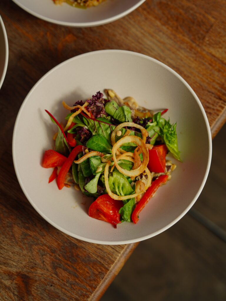 Fresh green salad with vegetables